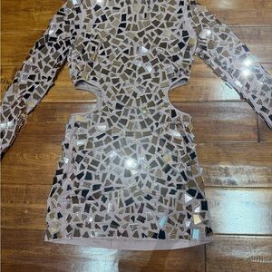 Mirror Mosaic Long Sleeve Dress